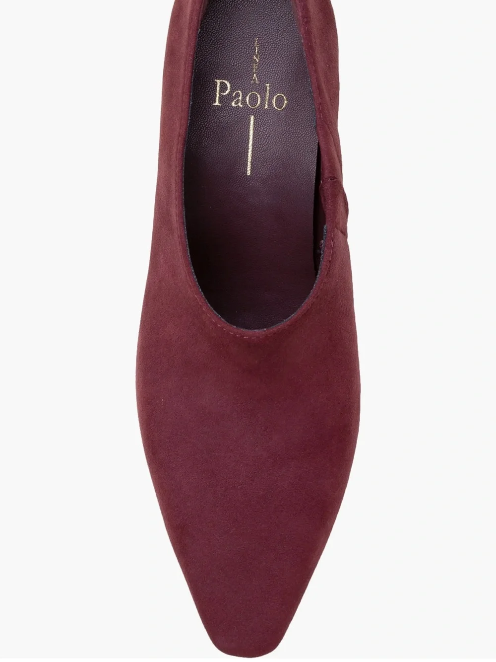 Linea Paolo Simone Burgundy Kid Suede Bootie Tapered Heel Pull On Style Size 9.5